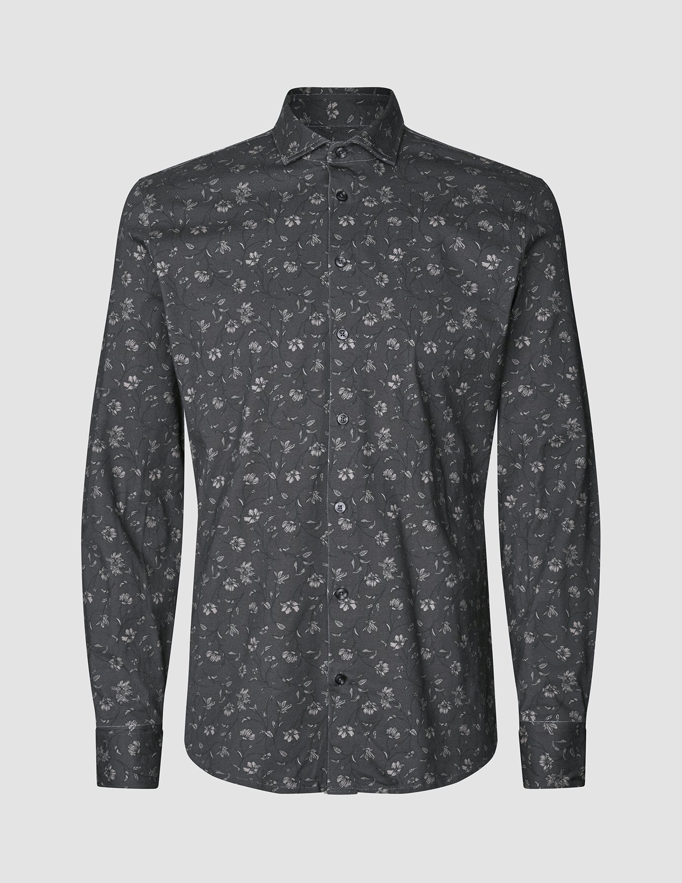 Classic Shirt Grey Floral Slim